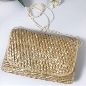 Vintage Straw woven crossbody/ Clutch Bag